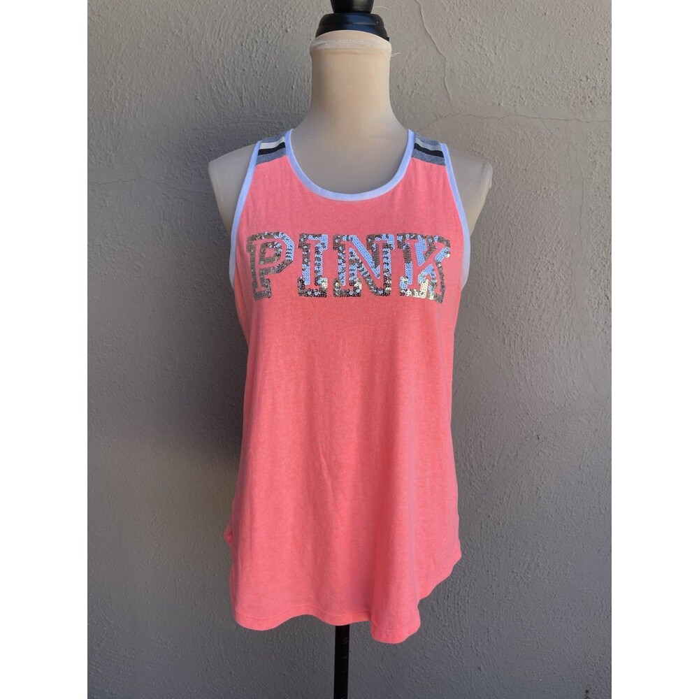Victoria's Secret PINK Bling Sequin Tank Top Size S sparkle VS